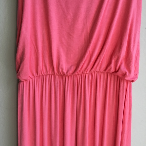 Boohoo Racerback Maxi Dress Pink Jersey Size 10 - Picture 5 of 7
